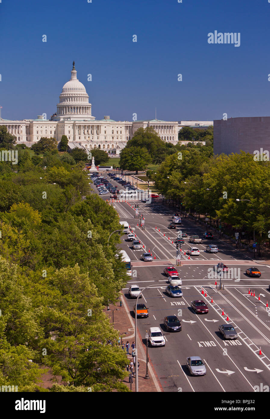 WASHINGTON, DC, Stati Uniti d'America - Pennsylvania Avenue e il Campidoglio degli Stati Uniti dome. Foto Stock