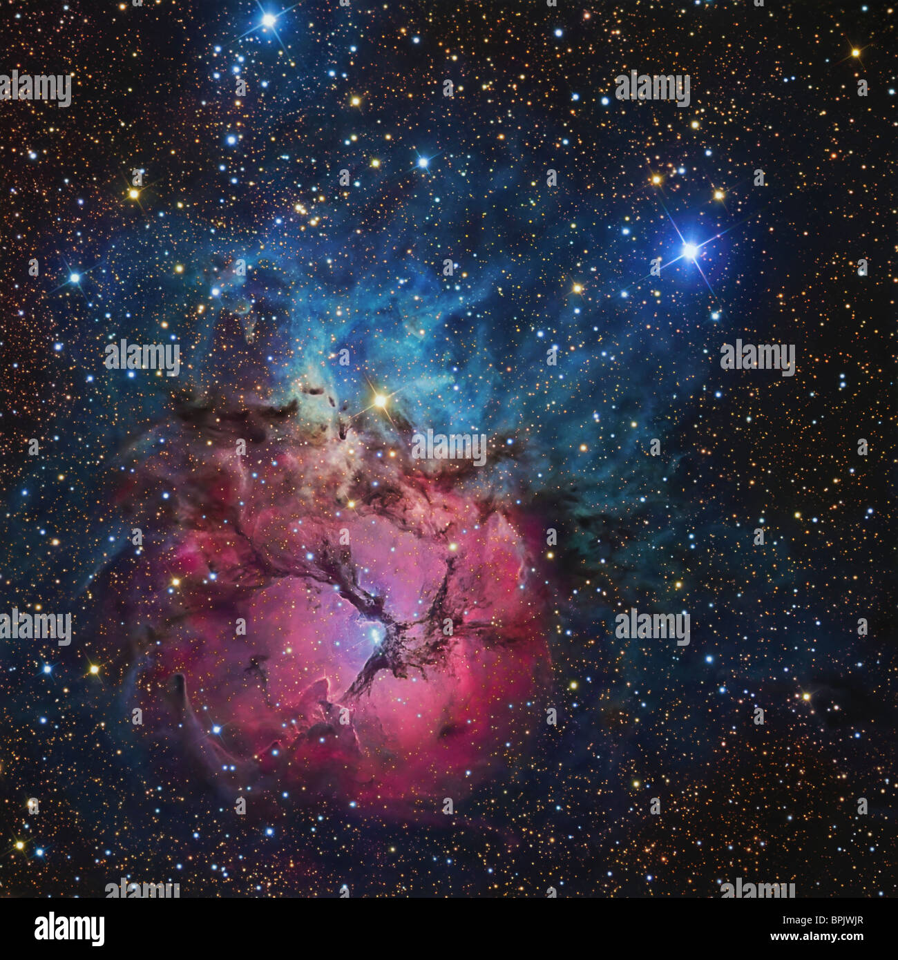 La Trifid Nebula Foto Stock