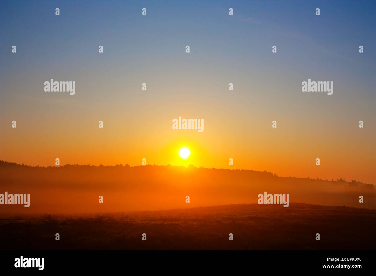 Dawn, paesaggio rurale Foto Stock