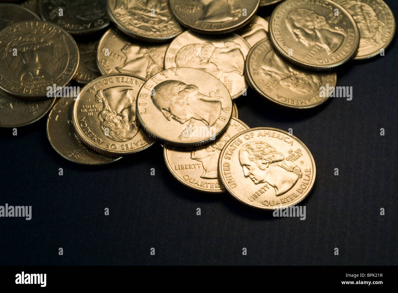 Noi monete close up shot Foto Stock