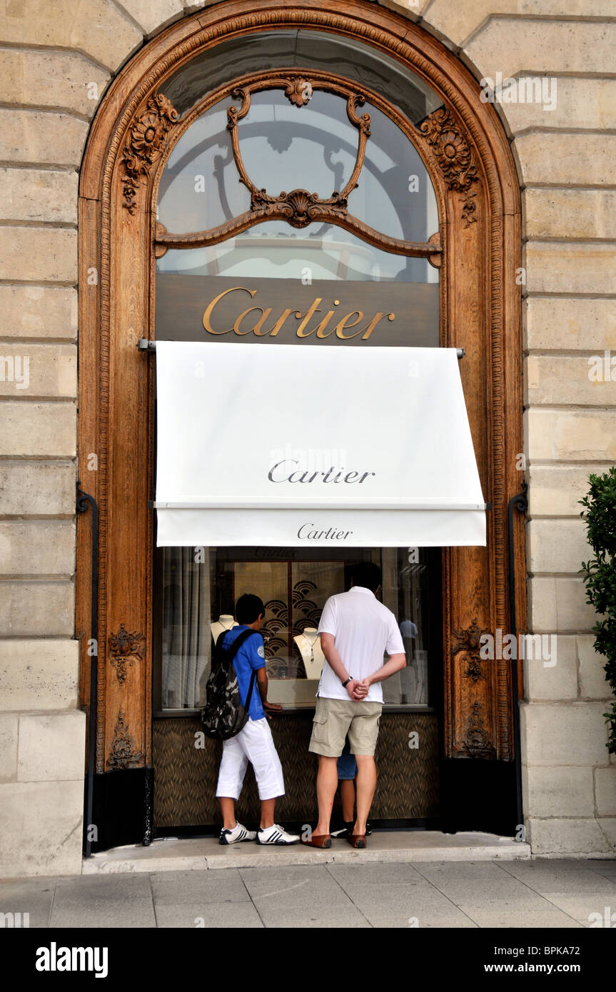Cartier store, Piazza Vendome, Parigi, Francia Foto Stock