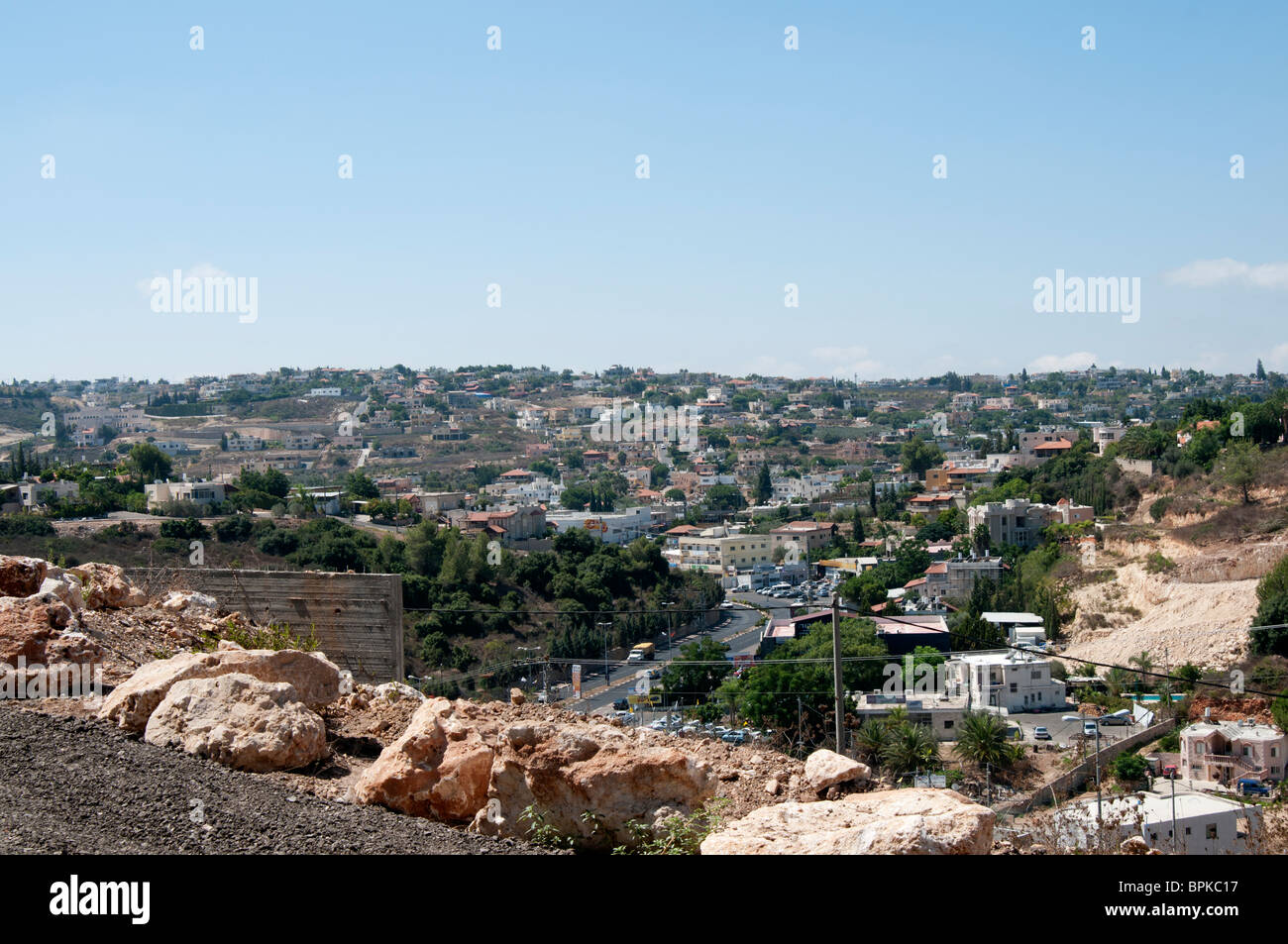Vista di Daliyat al Karmel Israele Foto Stock