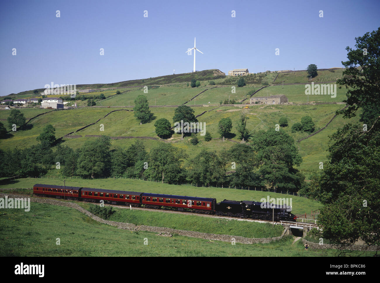 Keighley & Worth Valley Railway, nello Yorkshire, Inghilterra Foto Stock