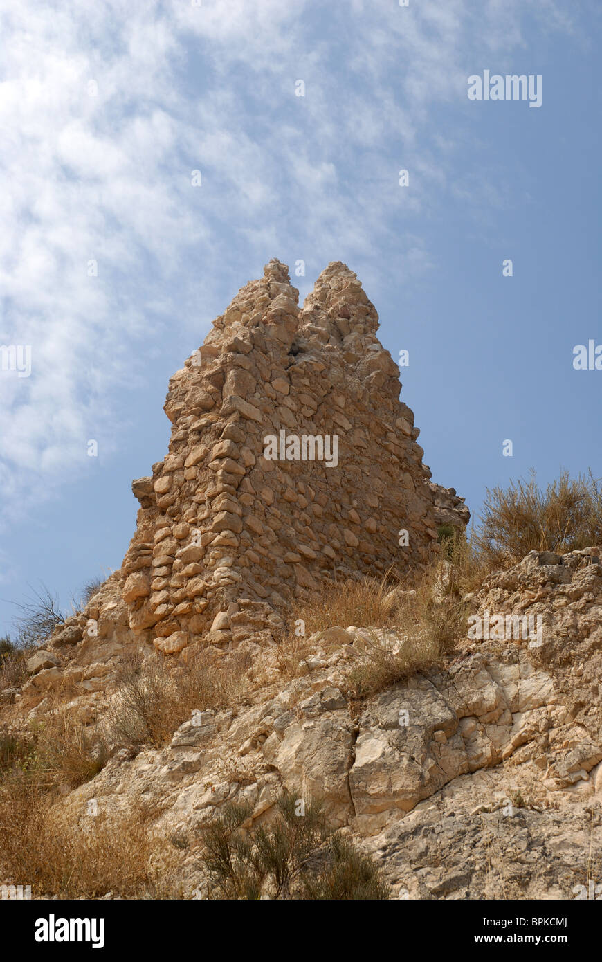 Rovine del Castello Moresco, Provincia di Alicante, Comunidad Valenciana, Spagna Foto Stock