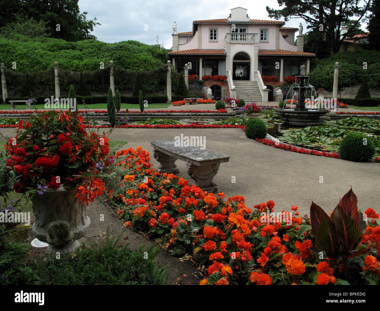 Villa italiana a Compton Acres Foto Stock