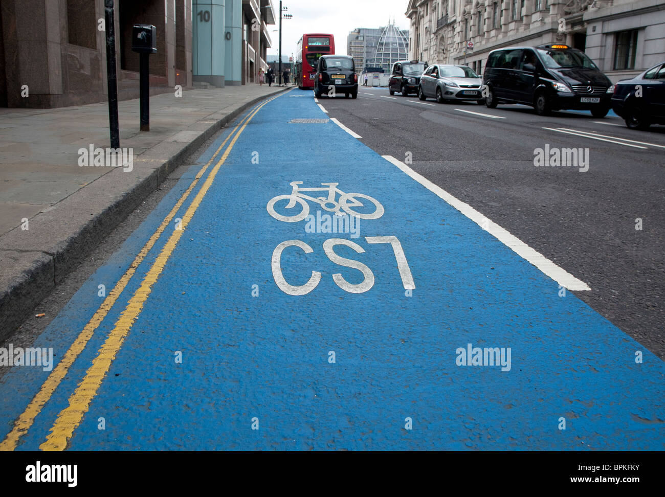 Il superhighway di ciclo bike Lane, Londra Foto Stock