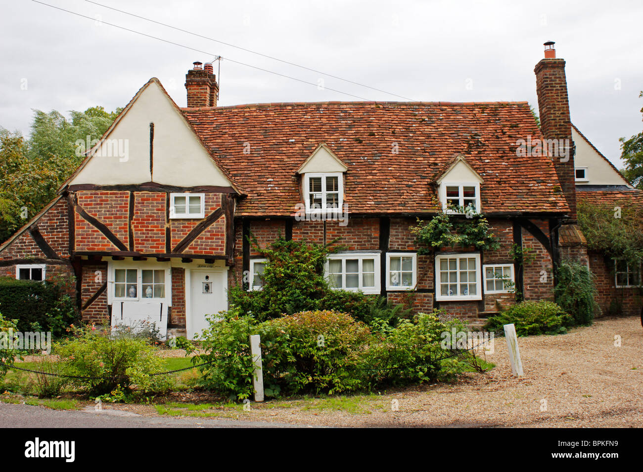 Misbourne Cottage in Denham utilizzata come casa di Miss Marple nel film realizzati dall'attrice Margaret Rutherford. Foto Stock