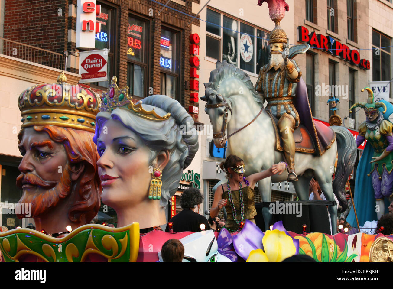 Mardi Gras Parade, luglio 2010, Montreal International Jazz festival, real galleggianti da New Orleans Foto Stock