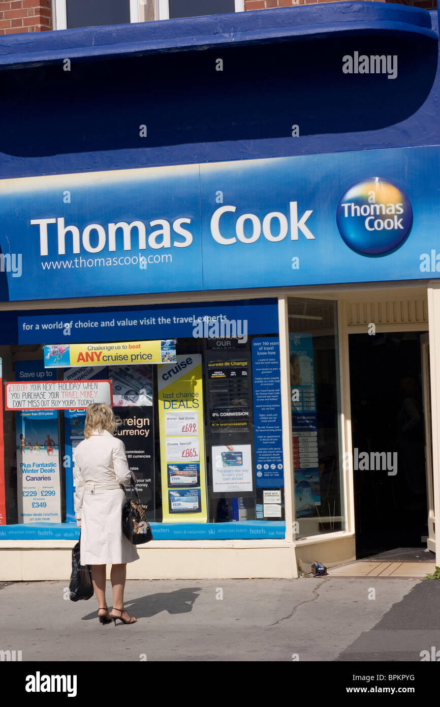 Thomas Cook Travel Agency Thornton Cleveleys Lancashire Foto Stock