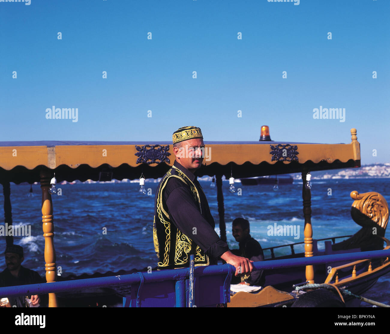 Venditore di pesce, Istanbul, Turchia Foto Stock