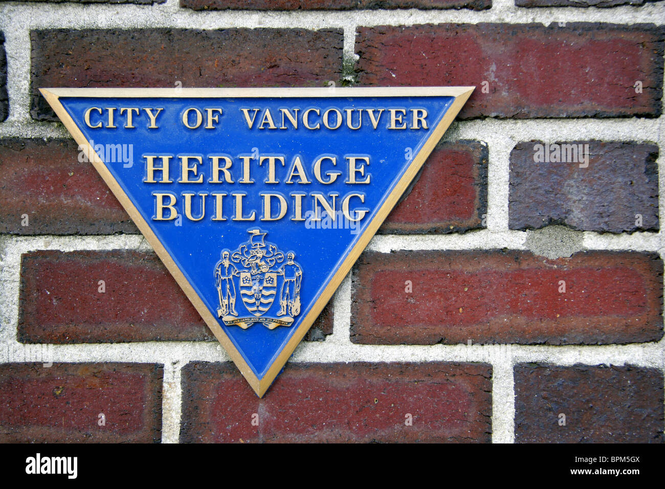 Città di Vancouver edificio del Patrimonio di placca, Vancouver, British Columbia, Canada Foto Stock
