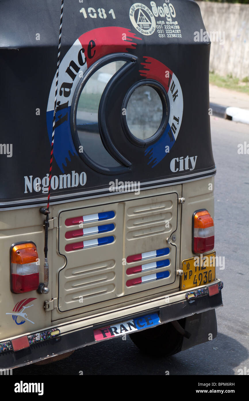 Il francese di tuk-tuk a Negombo Foto Stock