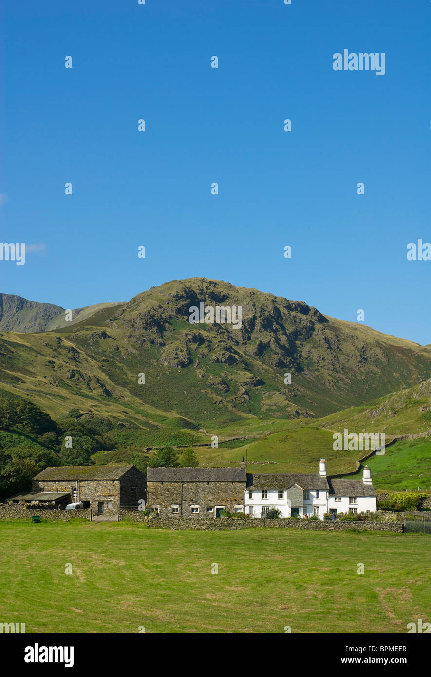 Caduto il piede Farm, poco Langdale, Parco Nazionale del Distretto dei Laghi, Cumbria, England, Regno Unito Foto Stock