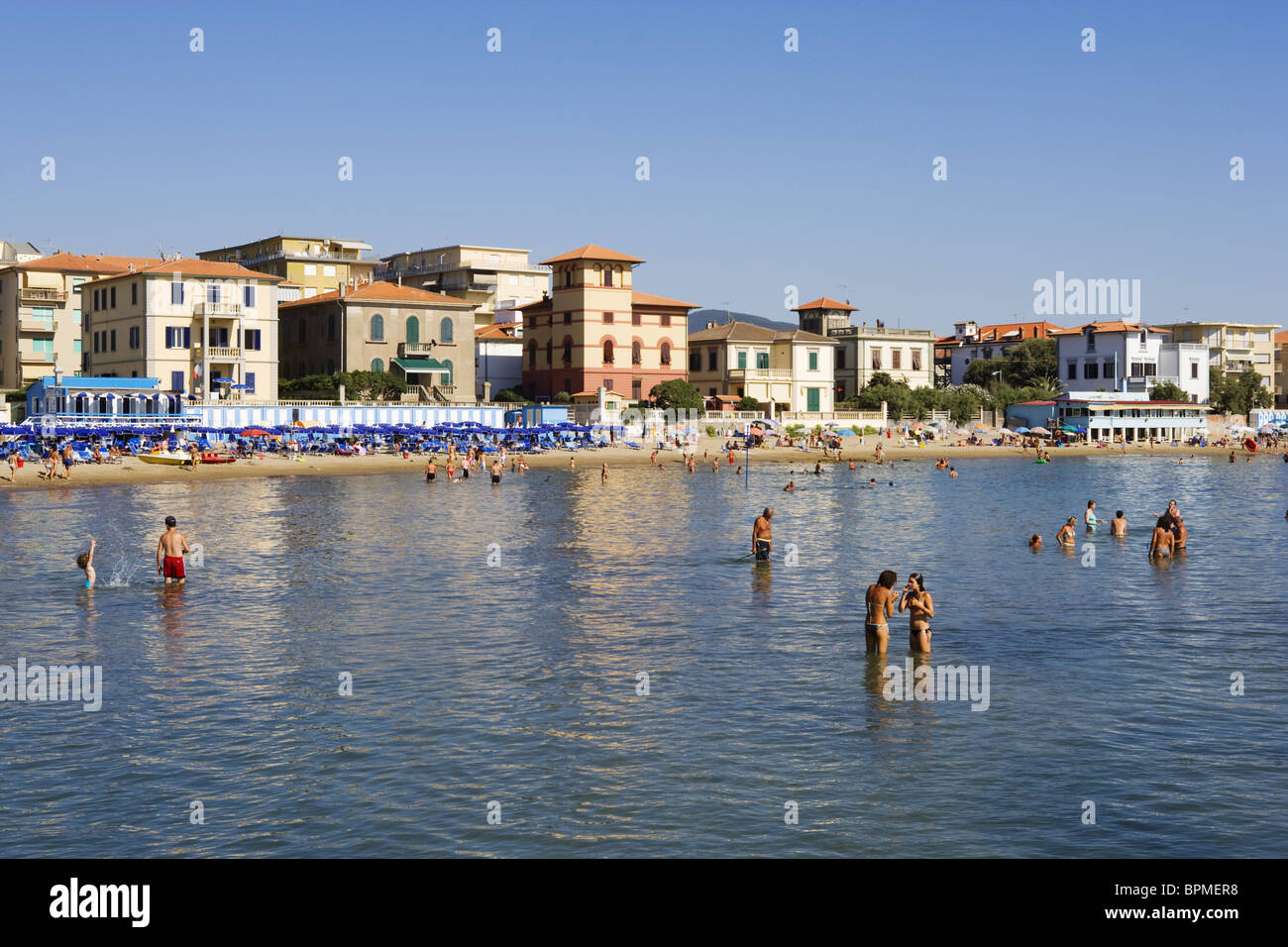 Beach, a San Vincenzo, Toscana, Italia Foto Stock