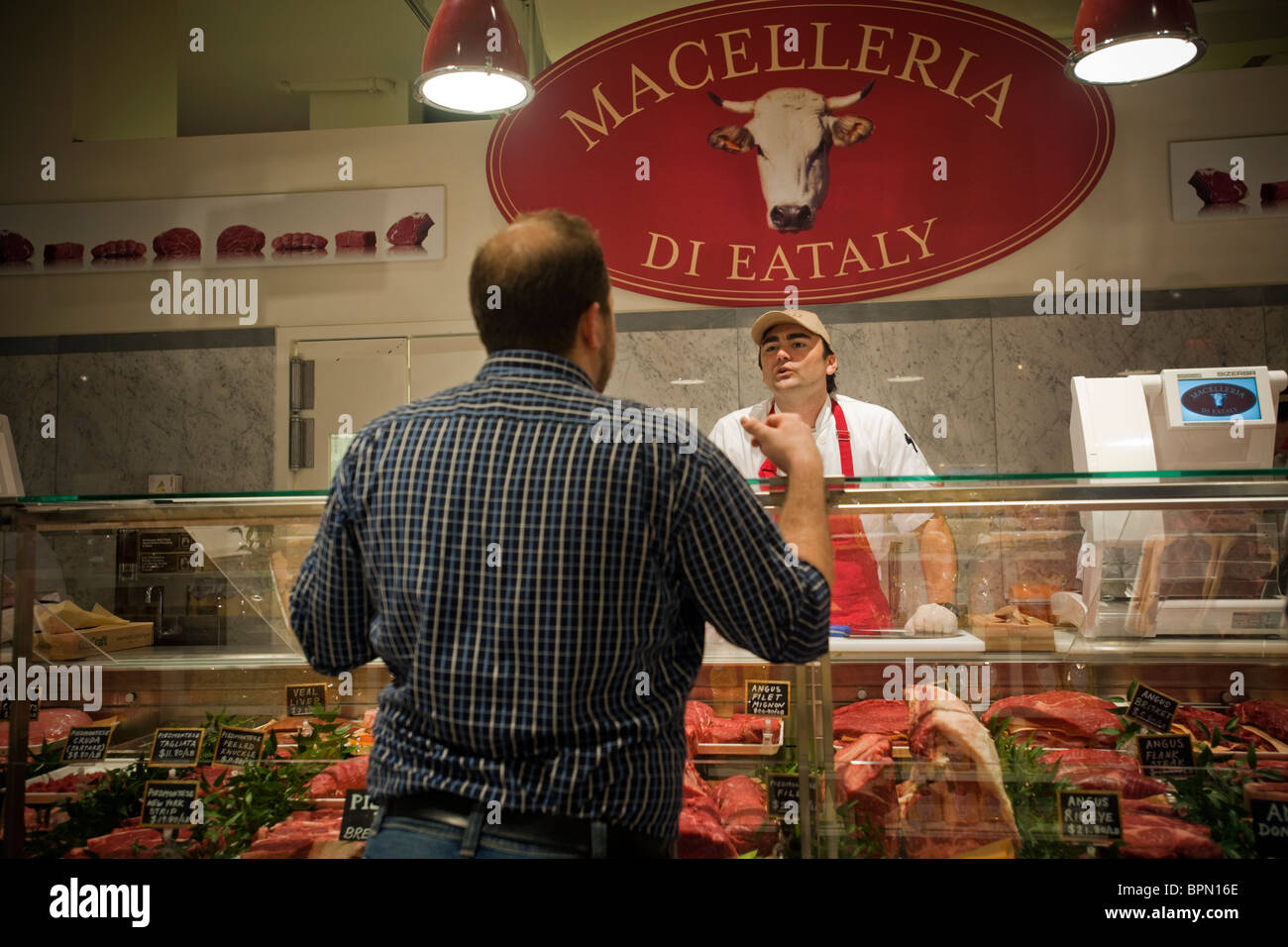 Macelleria macellerie a Eataly il cibo italiano e vino marketplace in New York Foto Stock
