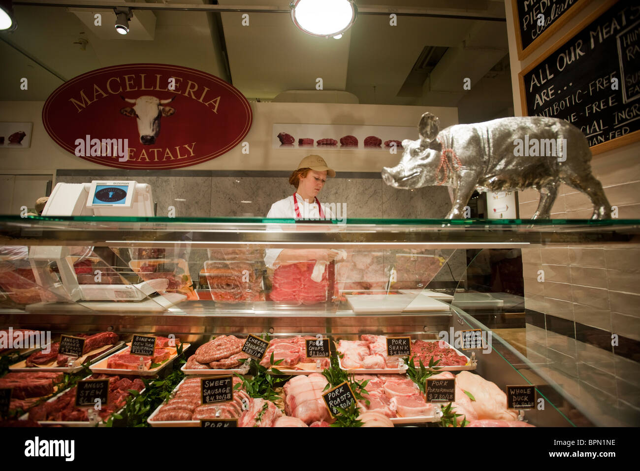 Macelleria macelleria vendita di carne piemontese a Eataly a New York Foto Stock