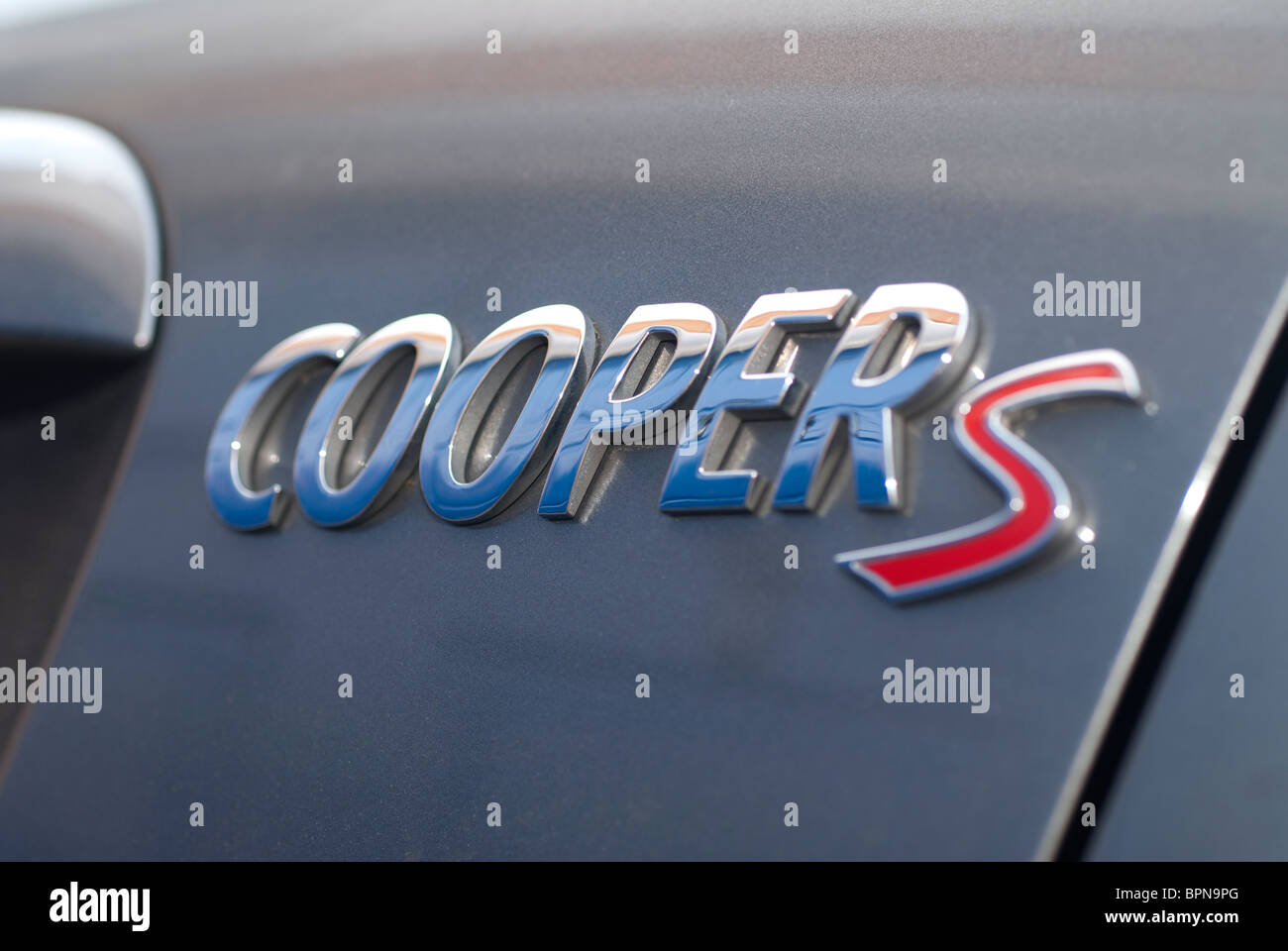 Mini Cooper S il badge Foto Stock