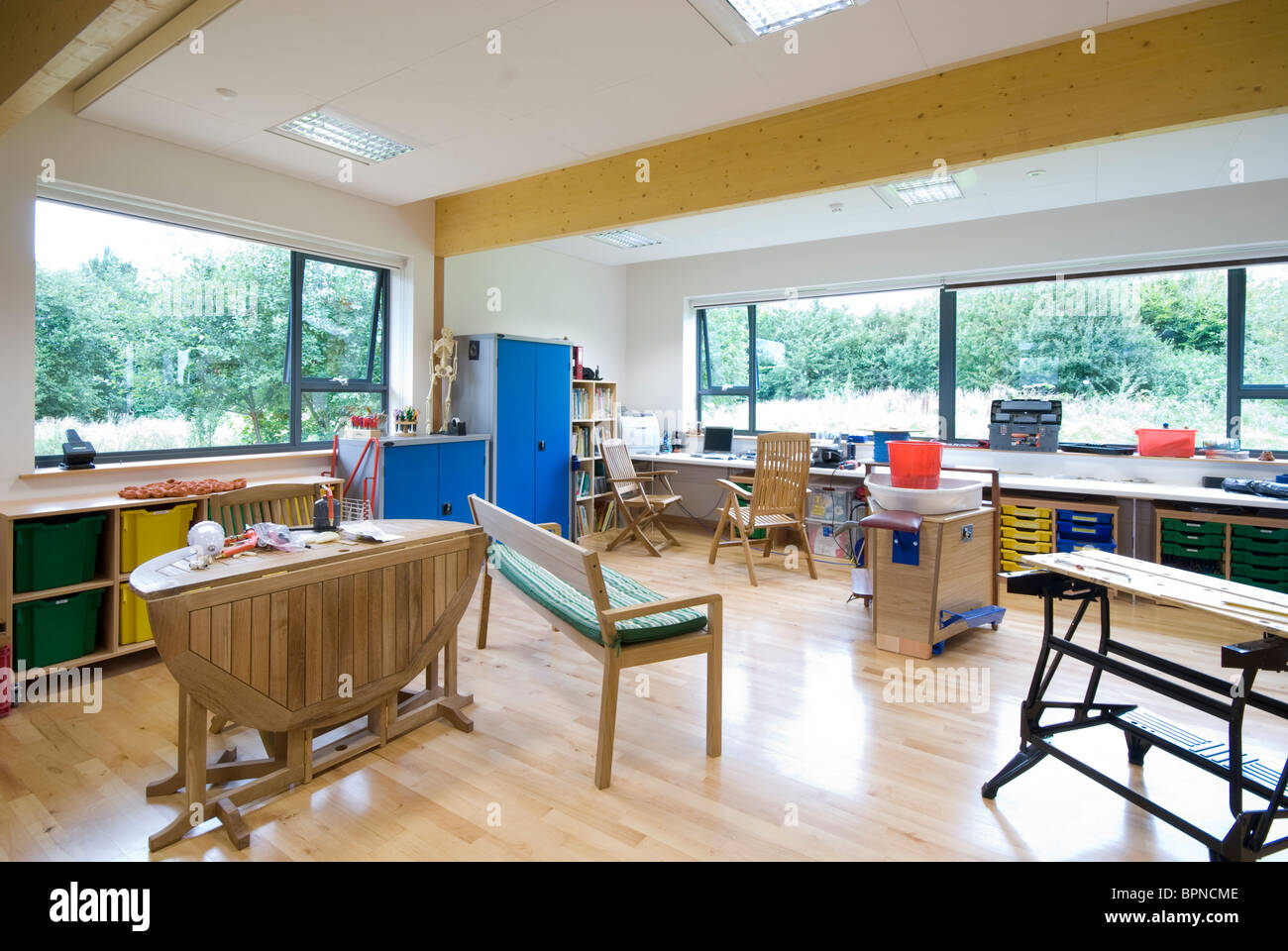 Warren Park School, Havant - Bourne edificio. Ambientali naturali dipartimento scienza classroom Foto Stock