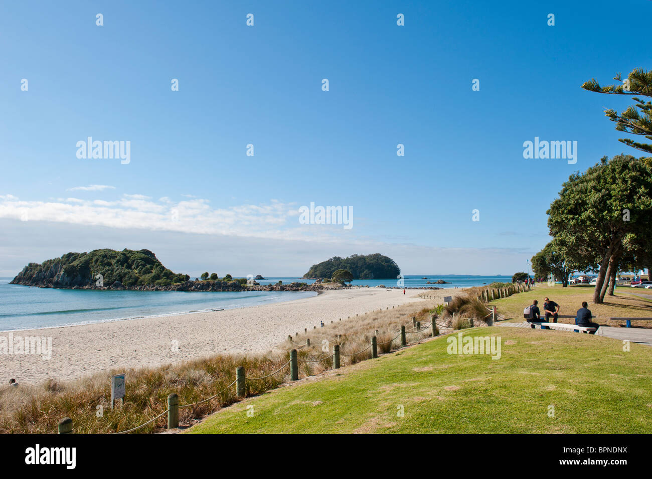 Mt Maunganui beach, Tauranga, Baia di Planty, Nuova Zelanda Foto Stock