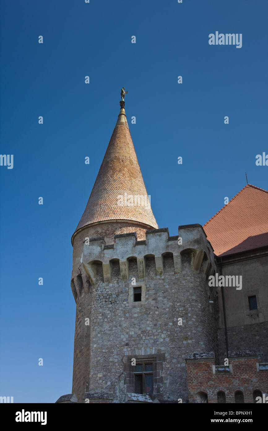 Il castello di Corvinesti in Hunedoara, Romania. Foto Stock