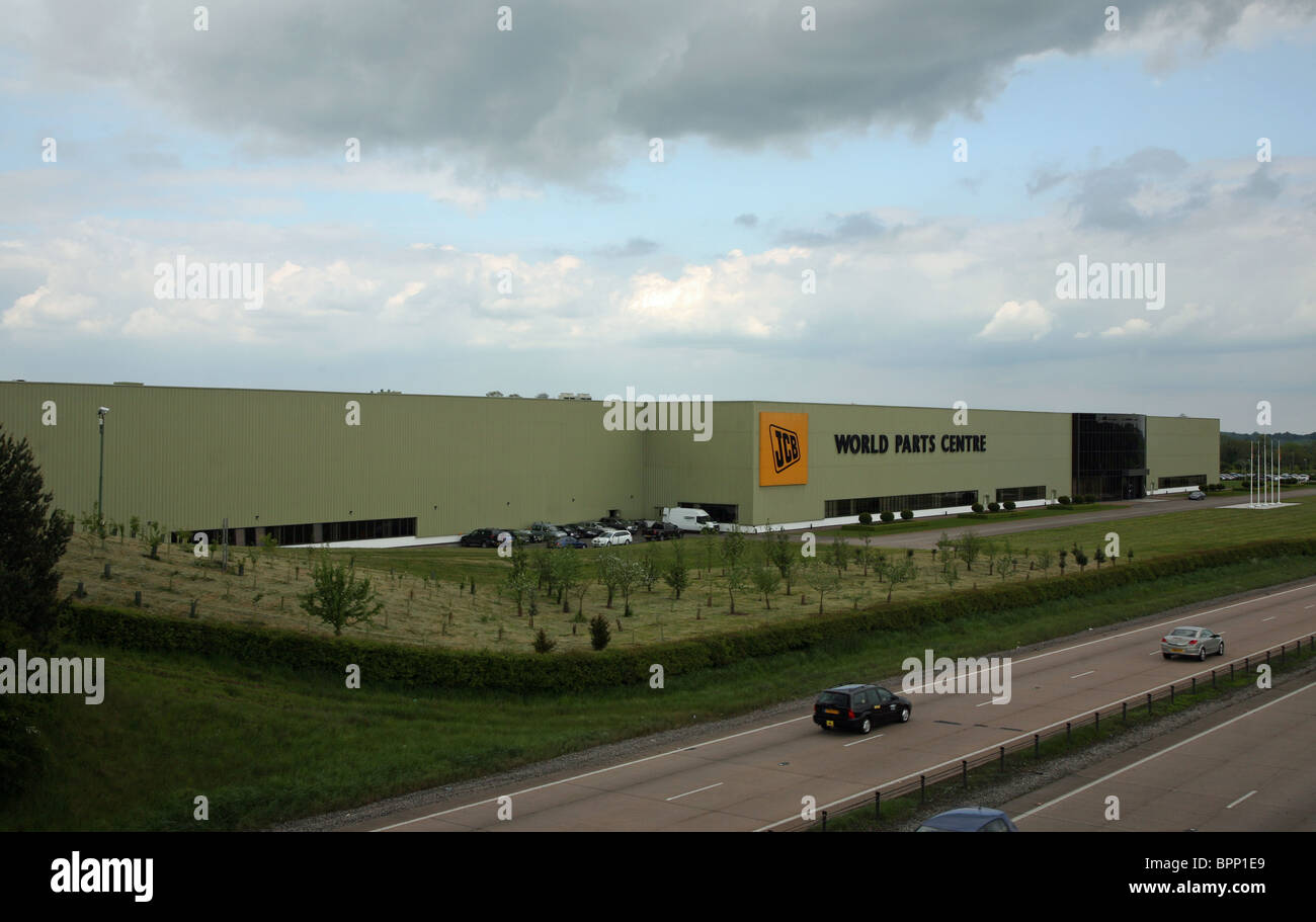 JCB parti World Center factory, Rocester, Staffordshire, England, Regno Unito Foto Stock