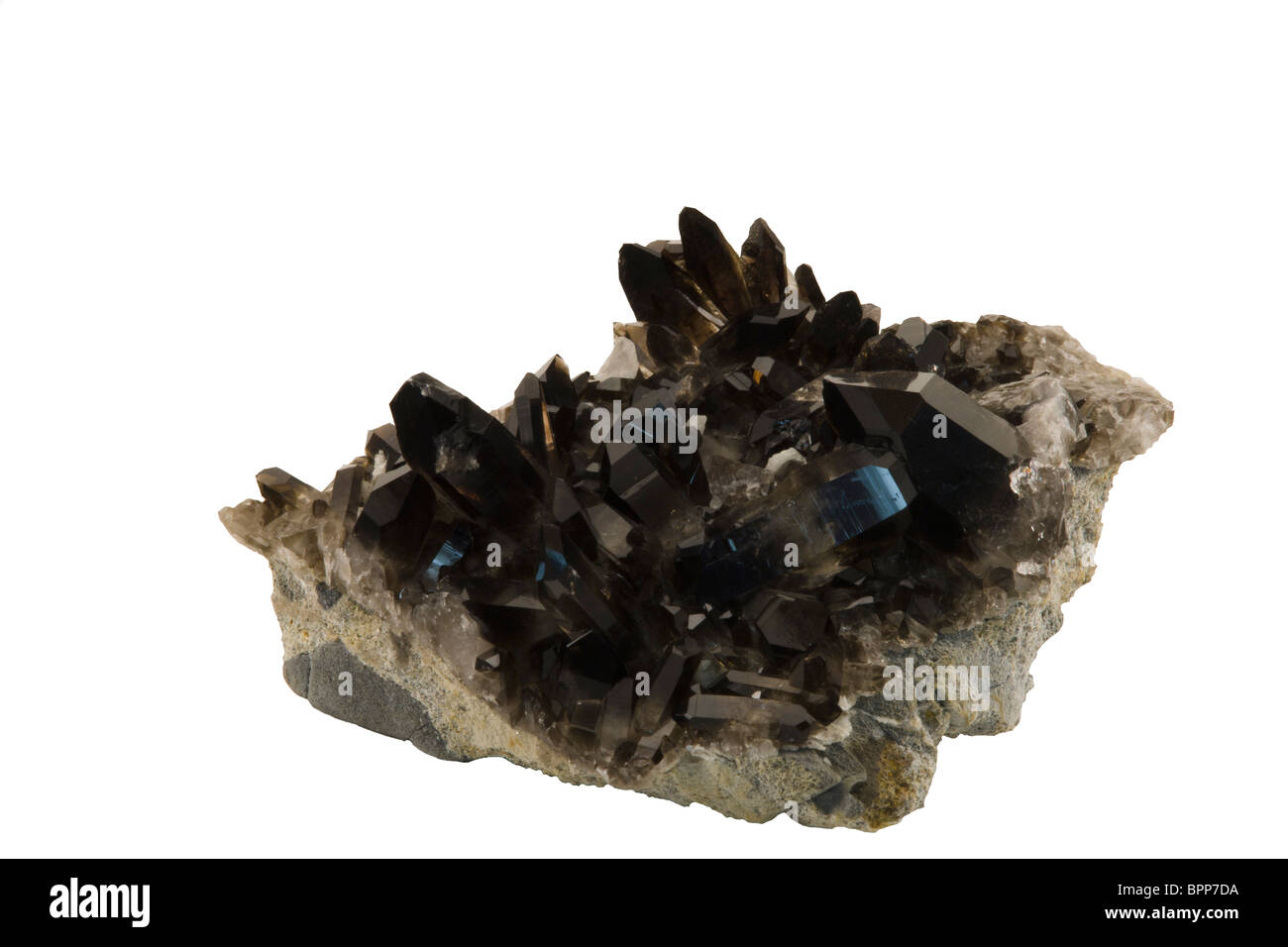 Quarzo cristalli Andalisite nera pietra minerale Rock natura materie Foto Stock