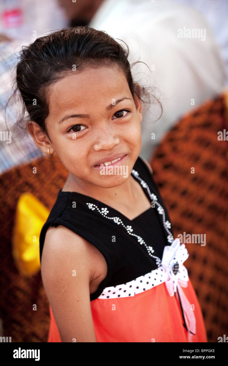 Uno dei tanti volti di bambini della Cambogia Foto Stock