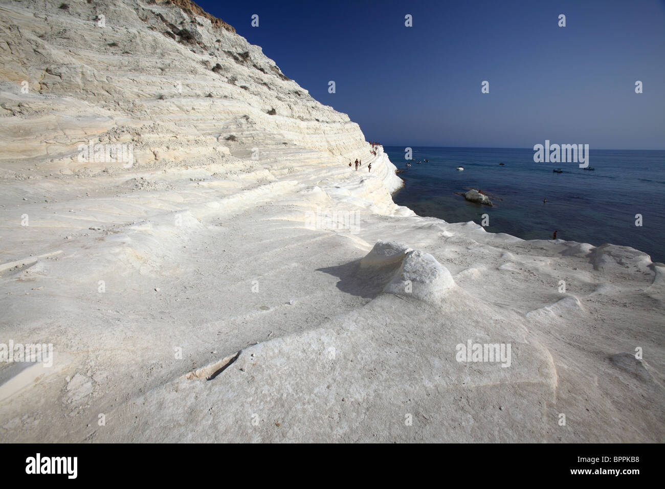 La Scala dei Turchi (turco scale), il bianco della barriera corallina a Realmonte, Sicilia, Italia Foto Stock