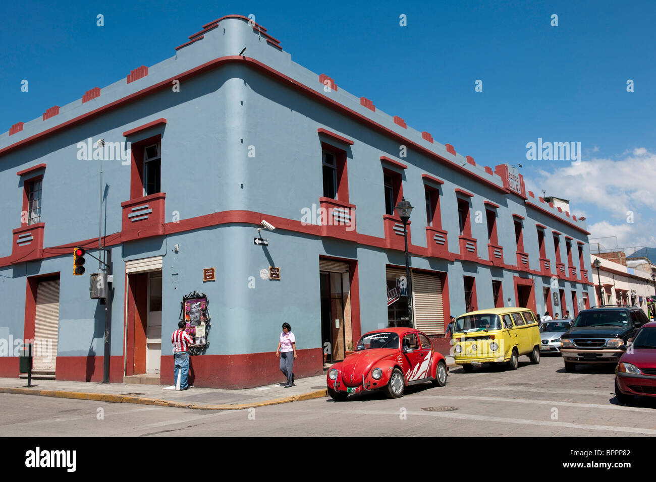 Art-deco edificio coloniale, Oaxaca, Messico Foto Stock