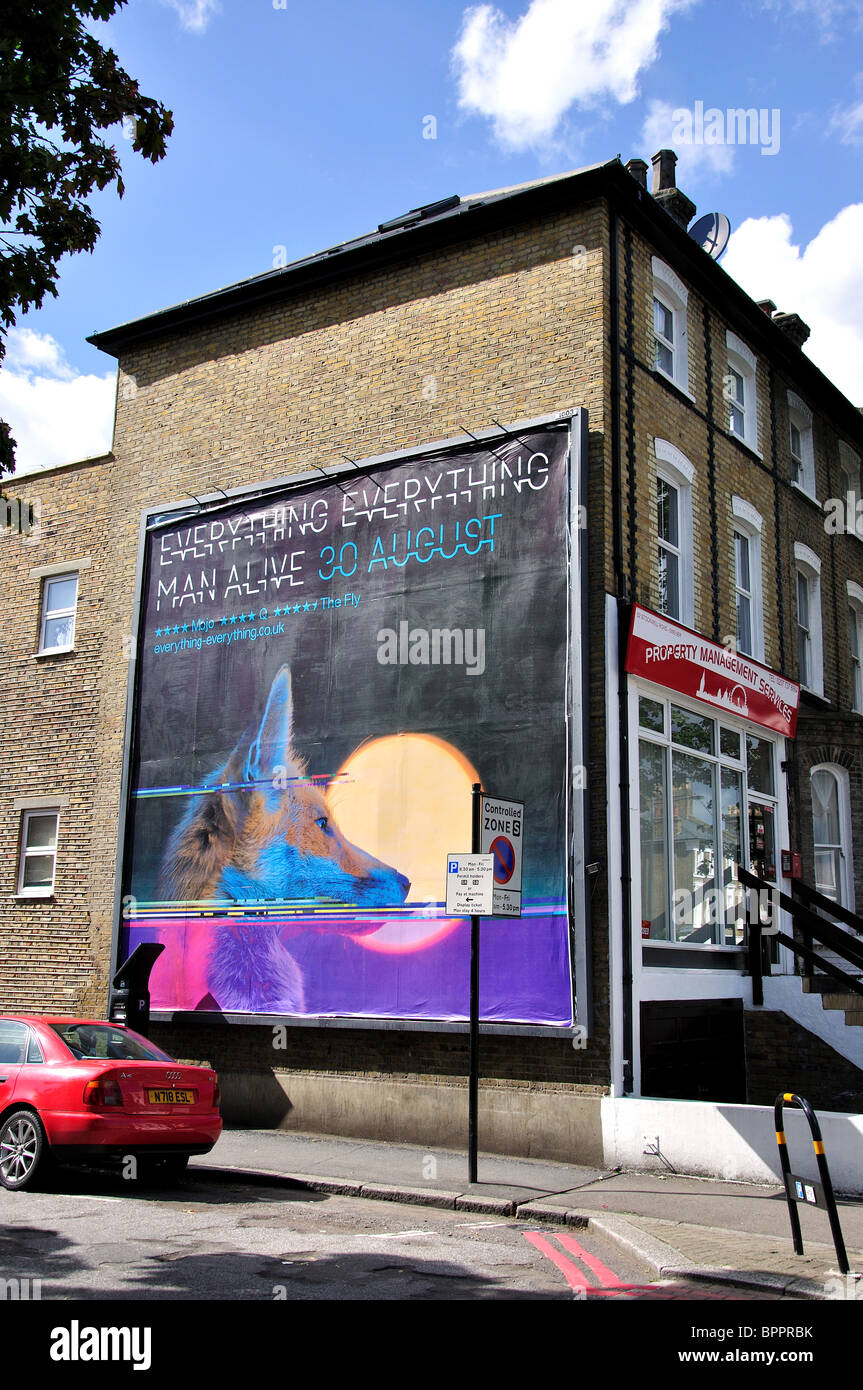 Pubblicità segno sulla parete, Stockwell Road, Stockwell, London Borough di Lambeth, Greater London, England, Regno Unito Foto Stock