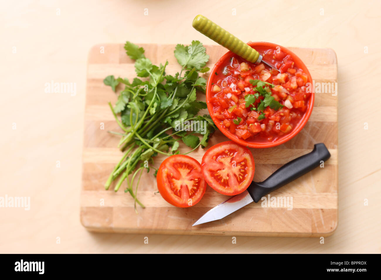 La Salsa e ingredienti Foto Stock