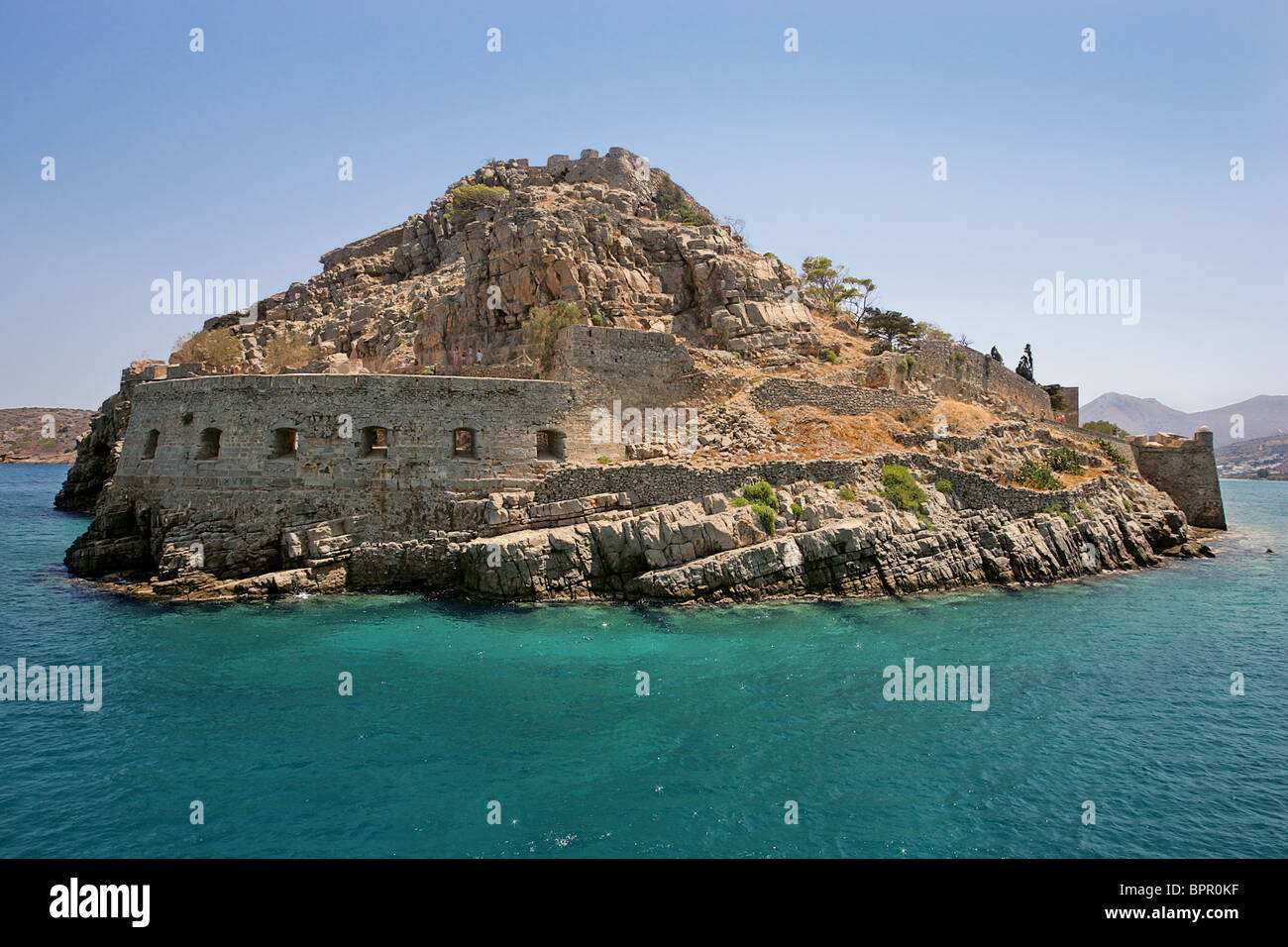 Isola di Spinalonga, Elounda Crete attrazione turistica Foto Stock