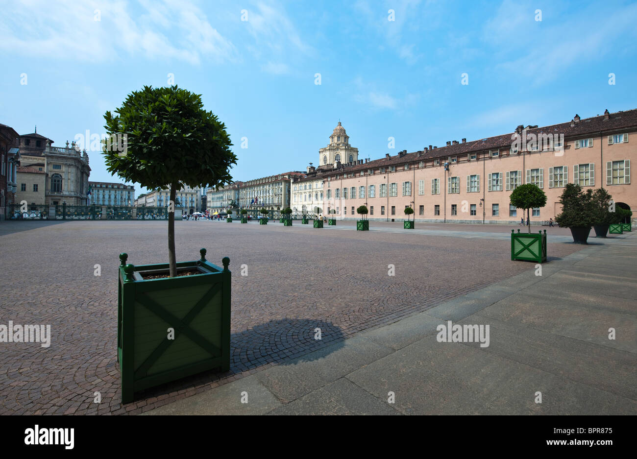 L'Italia, Torino, Piazza Castello visto dal Palazzo Reale Foto Stock