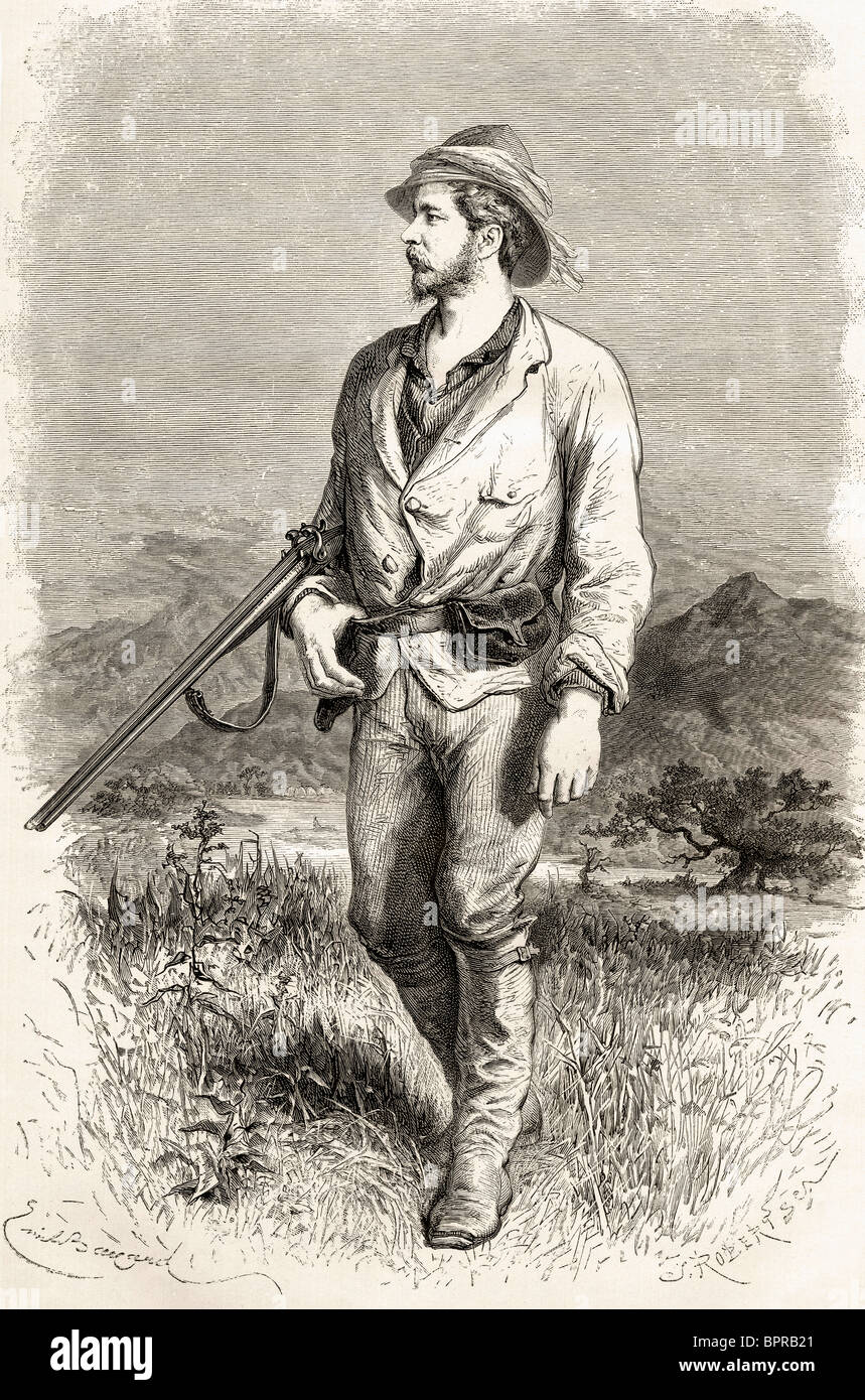 Sir Henry Morton Stanley, nato John Rowland, 1841 a 1904. Giornalista gallese e explorer. Foto Stock