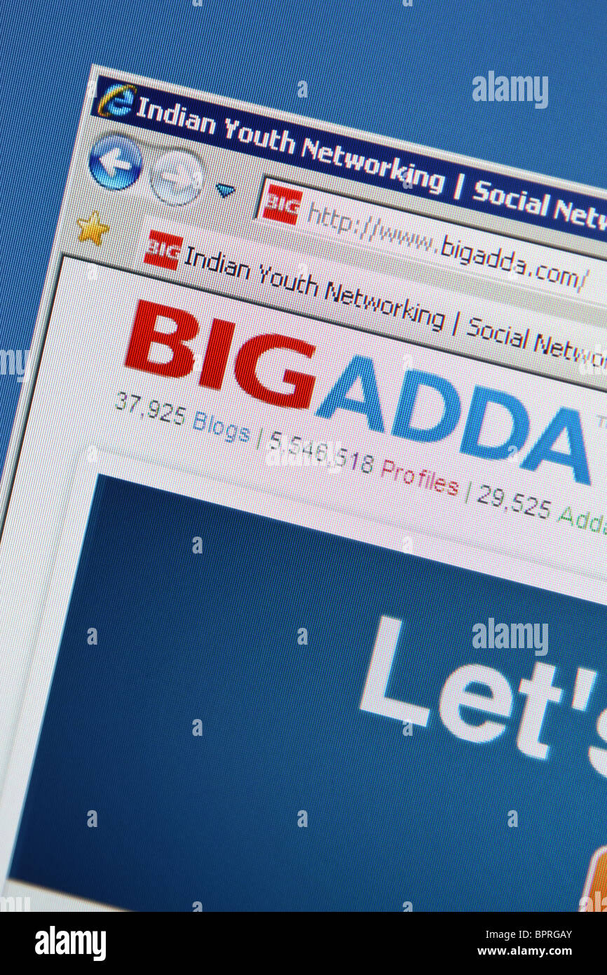 Bigadda bigadda.com giovani indiani social networking Foto Stock