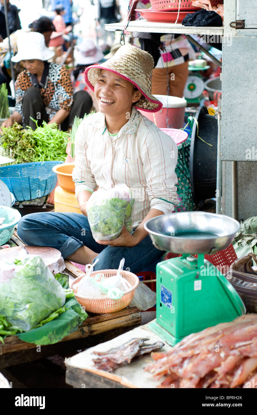 Psar Nat, Battambang, Cambogia Foto Stock