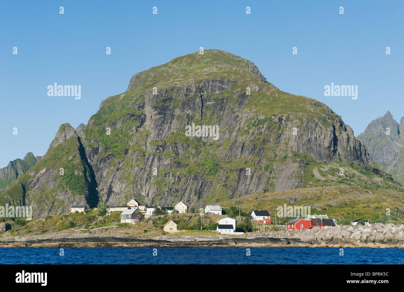 Å, villaggio di pescatori sull isola di Moskenes, isole Lofoten in Norvegia Foto Stock