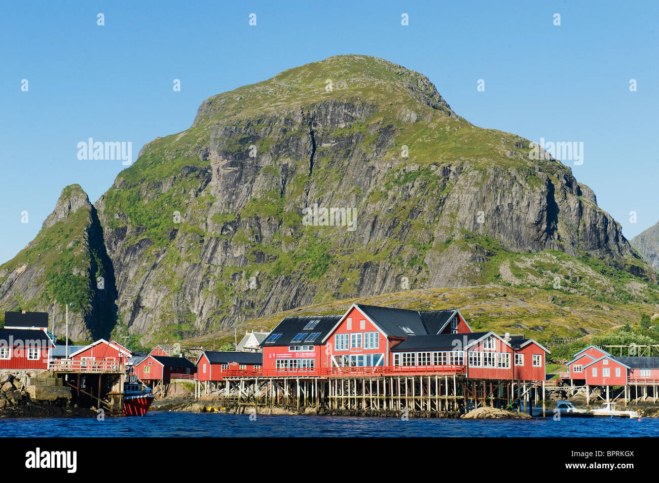 Å, villaggio di pescatori sull isola di Moskenes, isole Lofoten in Norvegia Foto Stock
