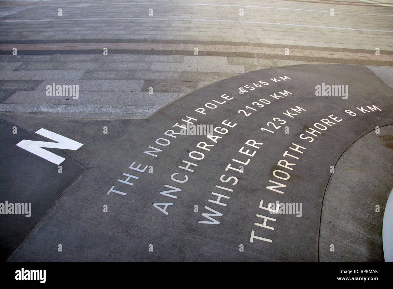 Segno del Nord e Canada Place, Vancouver, British Columbia, Canada Foto Stock