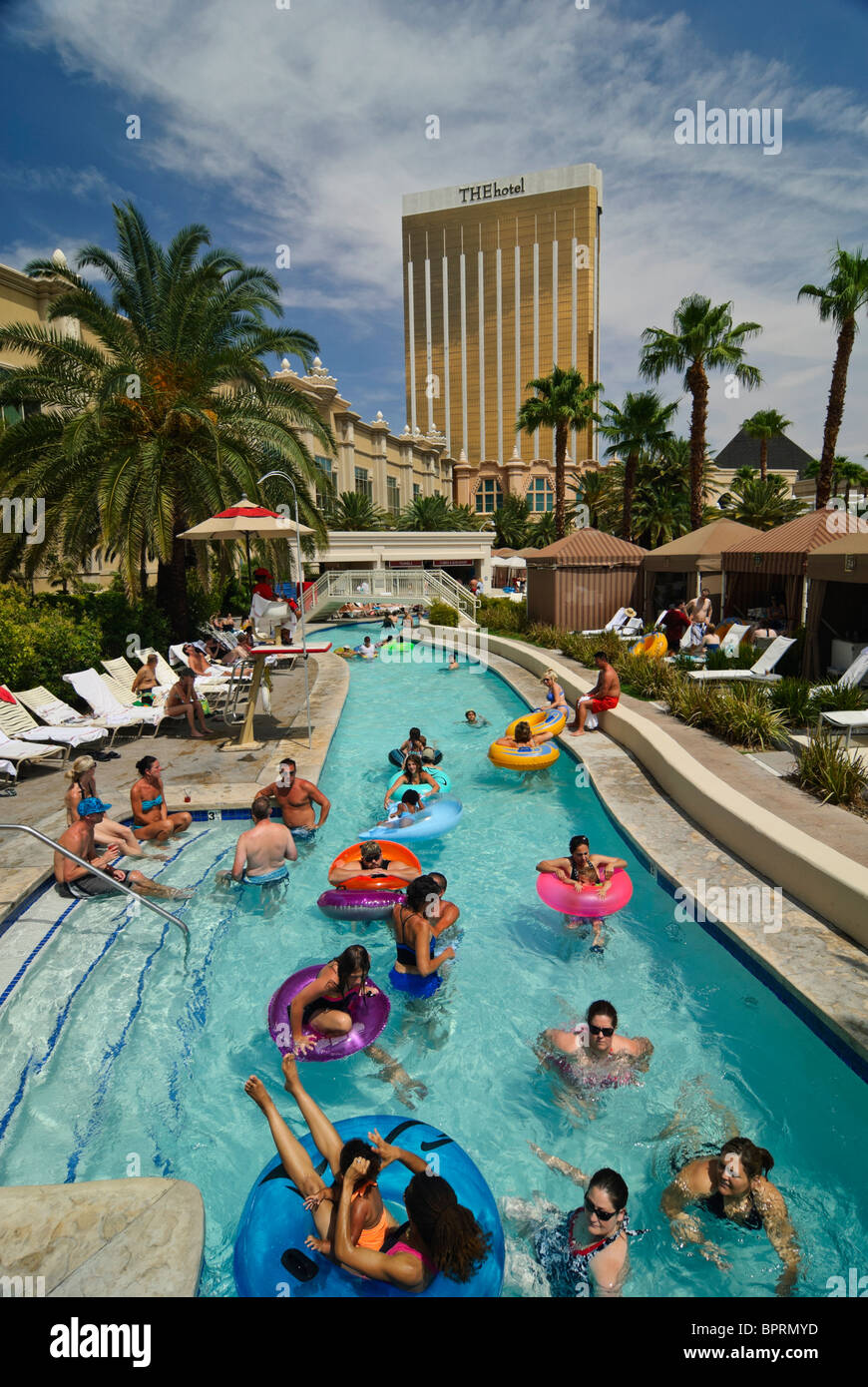 Il Lazy River a Mandalay Bay Beach. Foto Stock