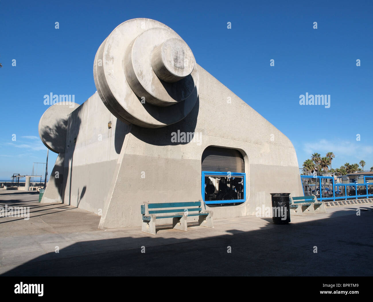 Famosa Spiaggia del muscolo. Los Angeles City Park palestra a Venezia in California. Foto Stock