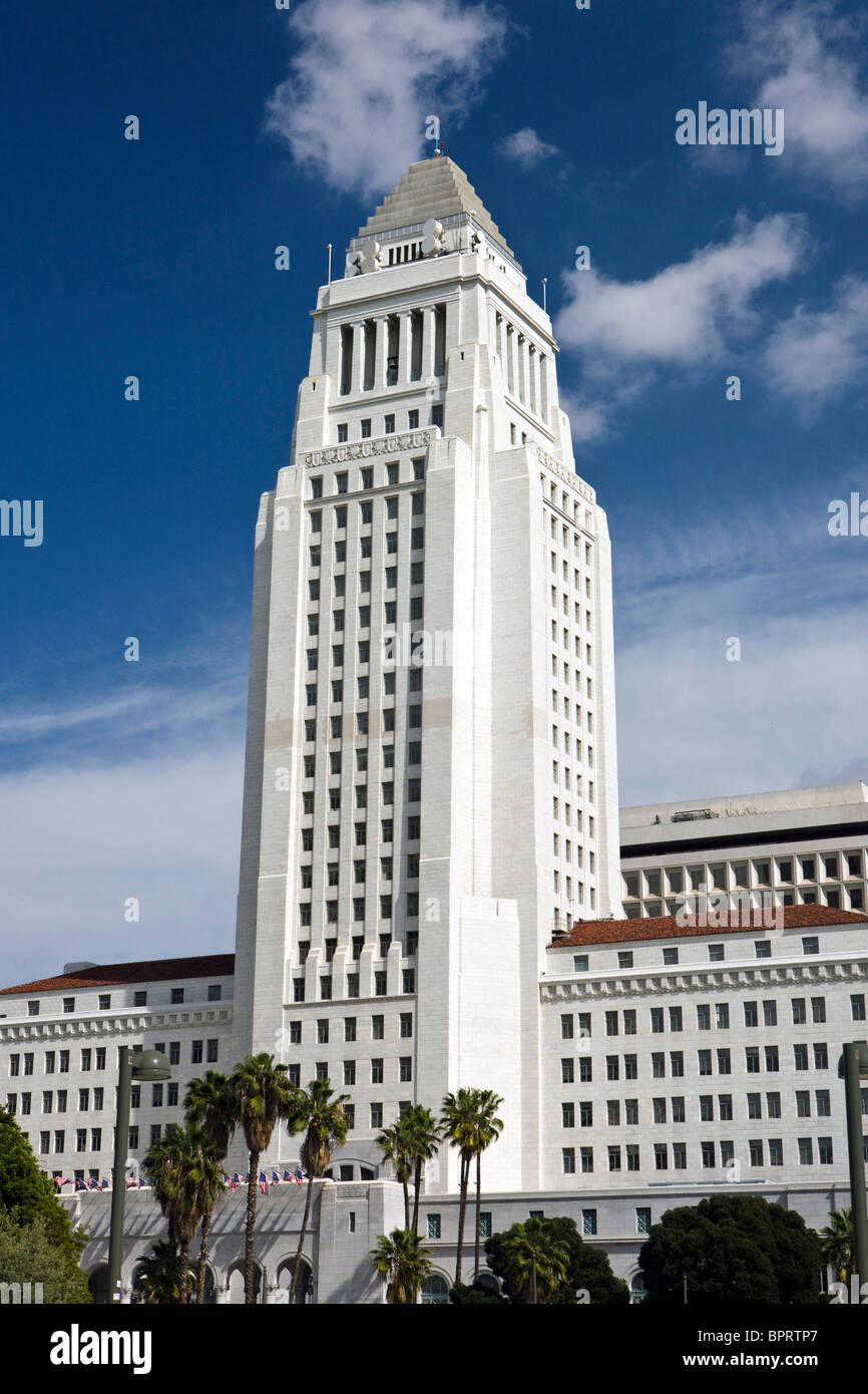 Los Angeles City Hall, il centro cittadino di Los Angeles, California, Stati Uniti d'America. Foto Stock