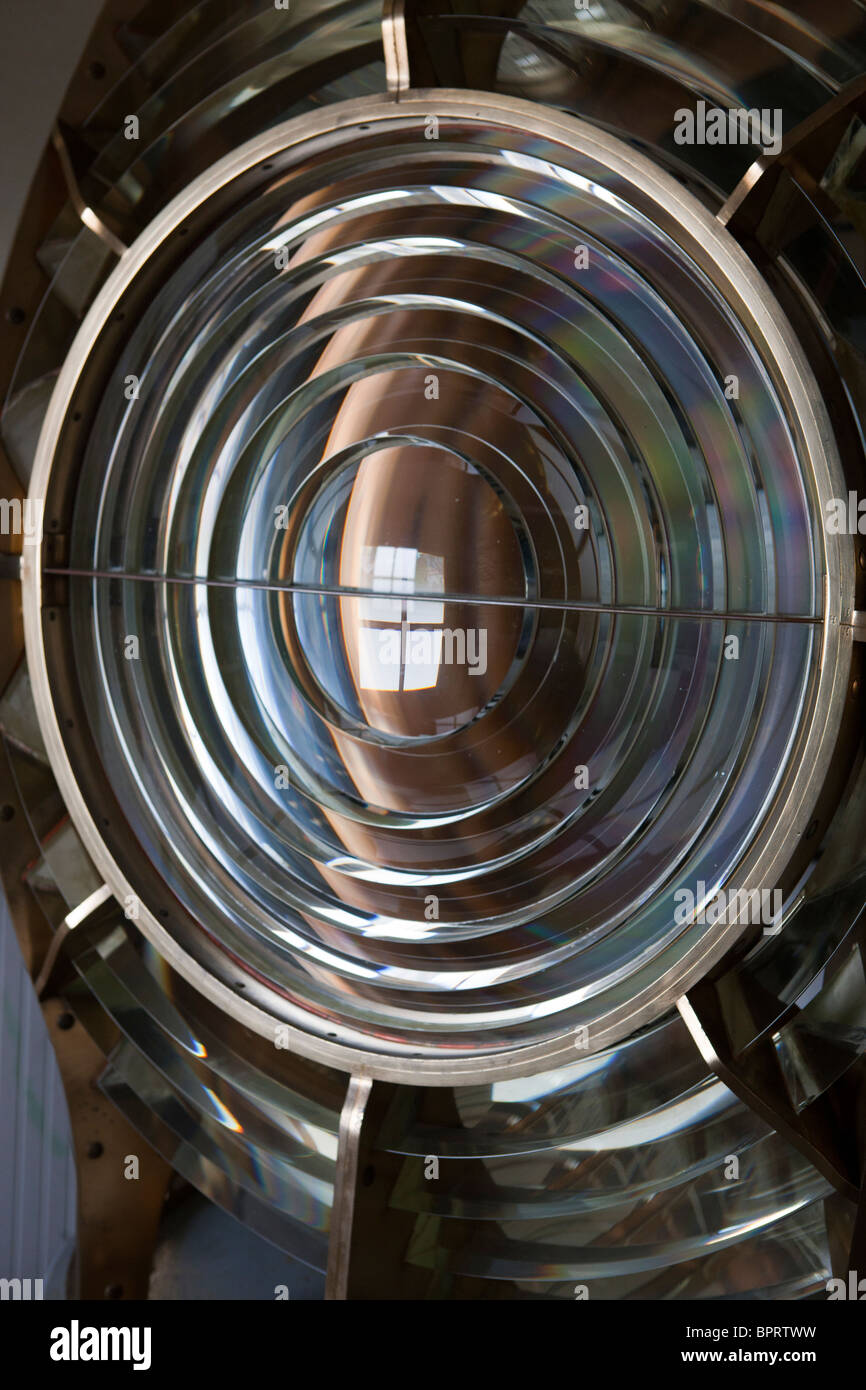Terzo ordine di lente di Fresnel da Anacapa Island Lighthouse al Centro Visitatori, Anacapa Island, il Parco Nazionale delle Channel Islands Foto Stock