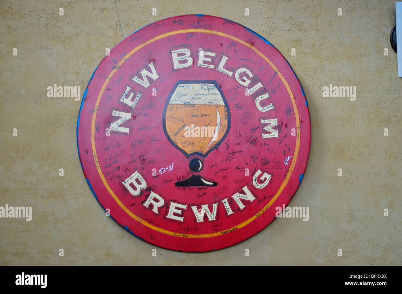 Interior shot del Nuovo Belgio Brewing Company, Fort Collins, Colorado Foto Stock