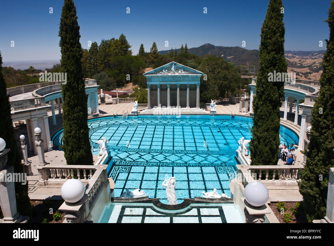 Piscina Nettuno, il Castello di Hearst, California, Stati Uniti d'America Foto Stock