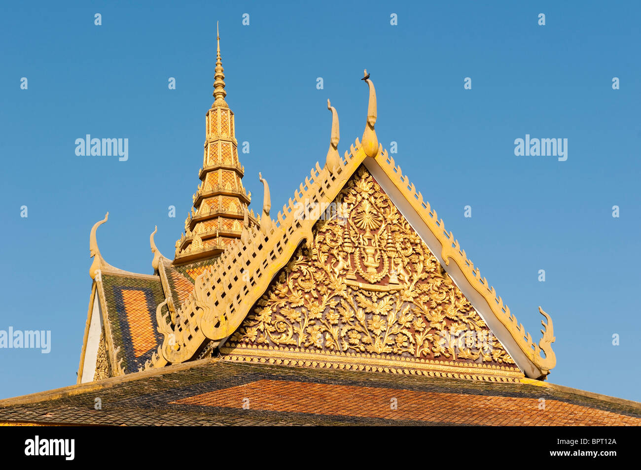 Chan Chaya Pavilion, il Palazzo Reale di Phnom Penh, Cambogia Foto Stock