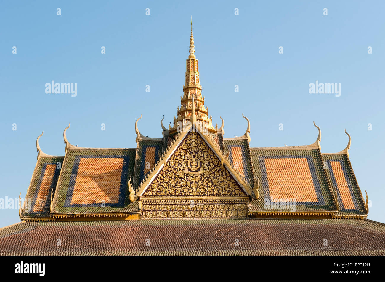 Sala Banchetti e il Palazzo Reale di Phnom Penh, Cambogia Foto Stock