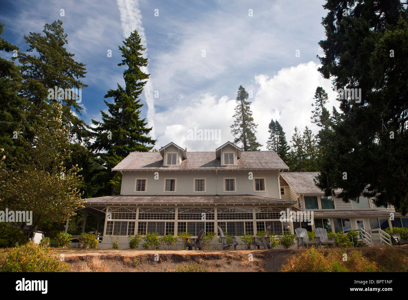 Crescent Lake Lodge, il Parco Nazionale di Olympic, Washington, Stati Uniti d'America Foto Stock