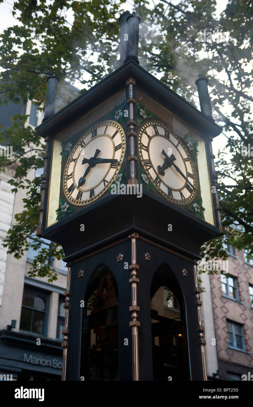 Gastown orologio a vapore, Gastown, Vancouver, British Columbia, Canada Foto Stock