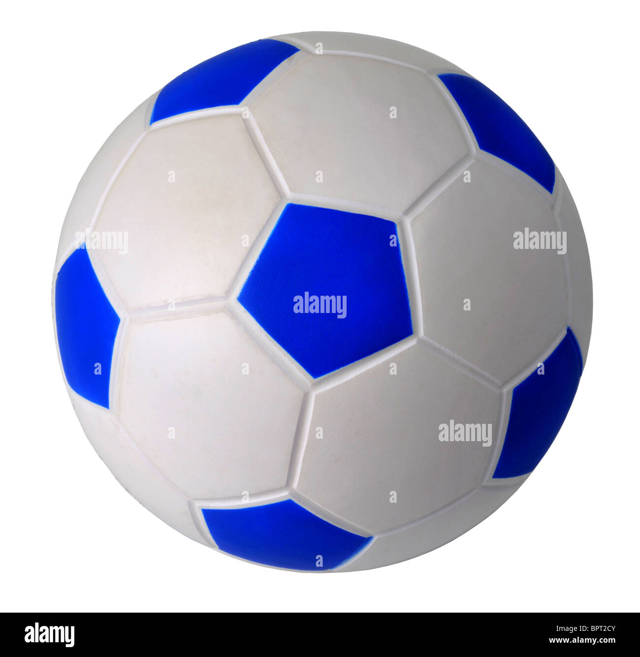 Sfera, calcio isolati su "Sfondo bianco" Foto Stock